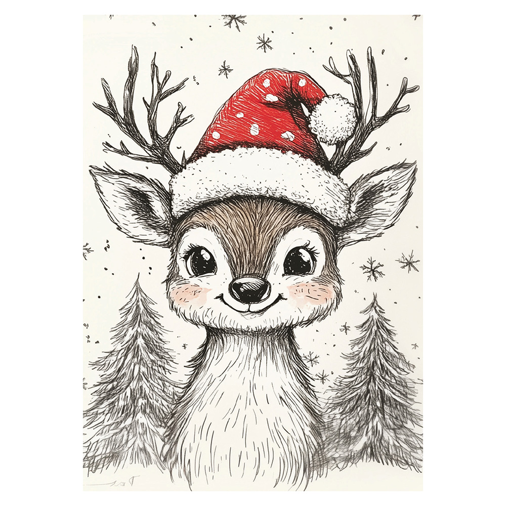 Image Christmas Greeting Card - Snow Fawn